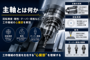 主軸とは何か 回転精度・剛性・テーパー規格の解説図