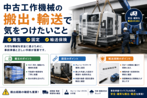 中古工作機械の搬出・輸送で気をつけたいこと(養生・固定・輸送保険)