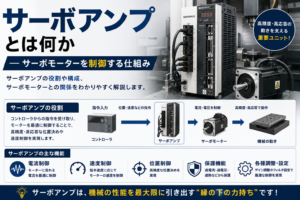 サーボアンプとは何か サーボモーターを制御する仕組みの解説図