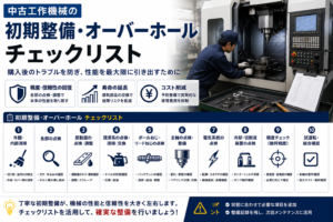 中古工作機械の初期整備・オーバーホールチェックリストの解説図